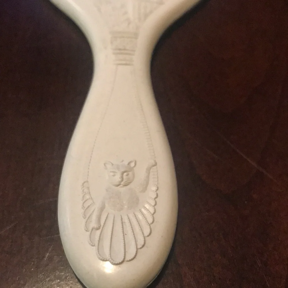Antique hand held mirror in original dresser box